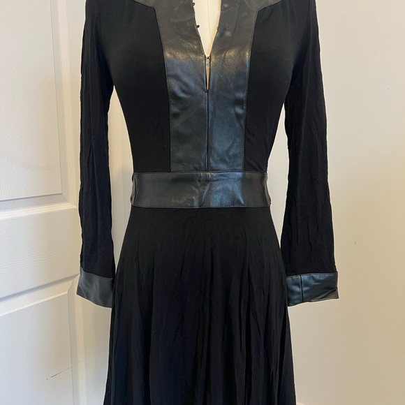 Marciano Black Women's Dress with Leather Accents - Picture 1 of 7
